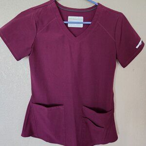 Skechers XS Maroon Scrub Top